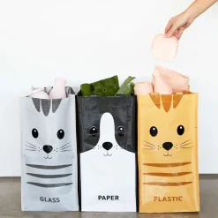 Ditverzinjeniet Duurzaam|Afval recycletassen met kat (set van 3)