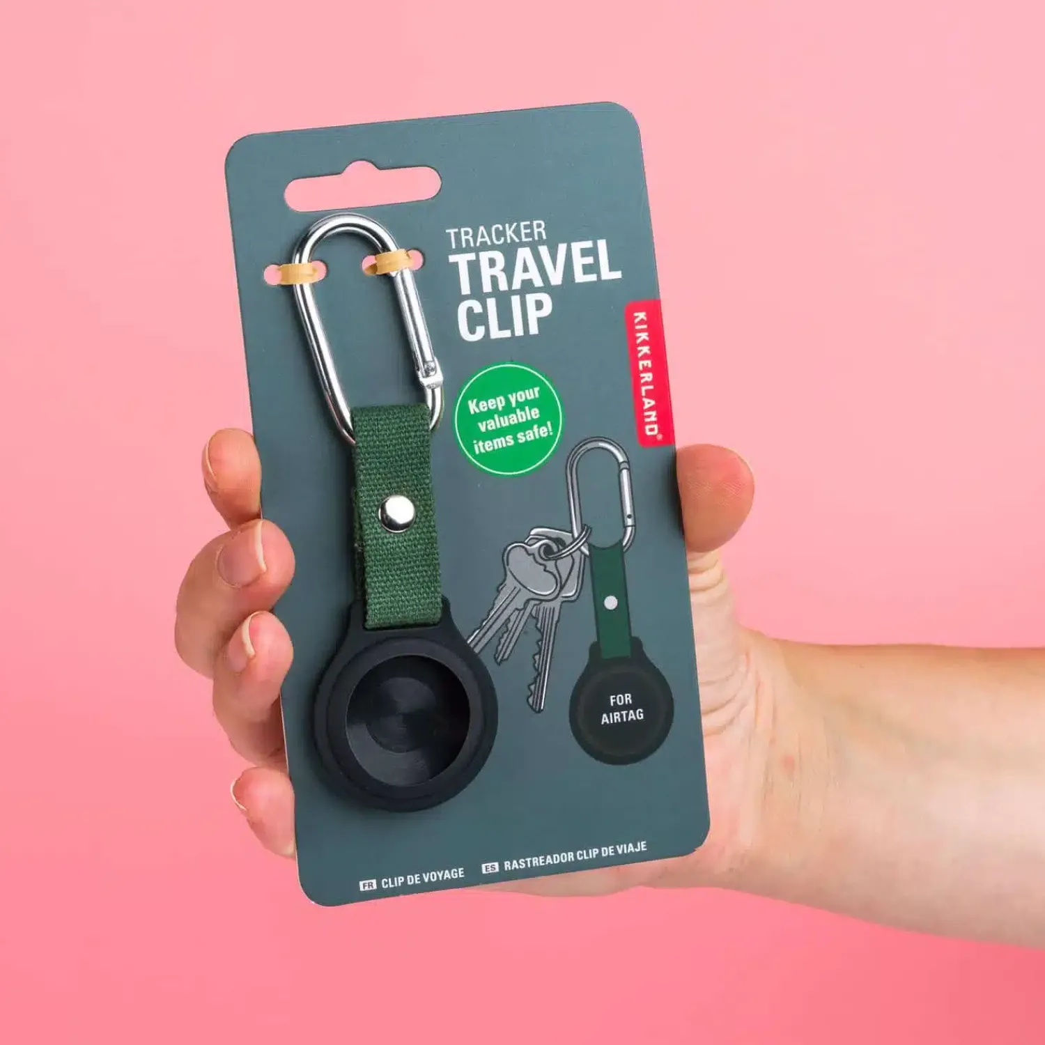 Ditverzinjeniet Reizen|AirTag houder met karabijnhaak