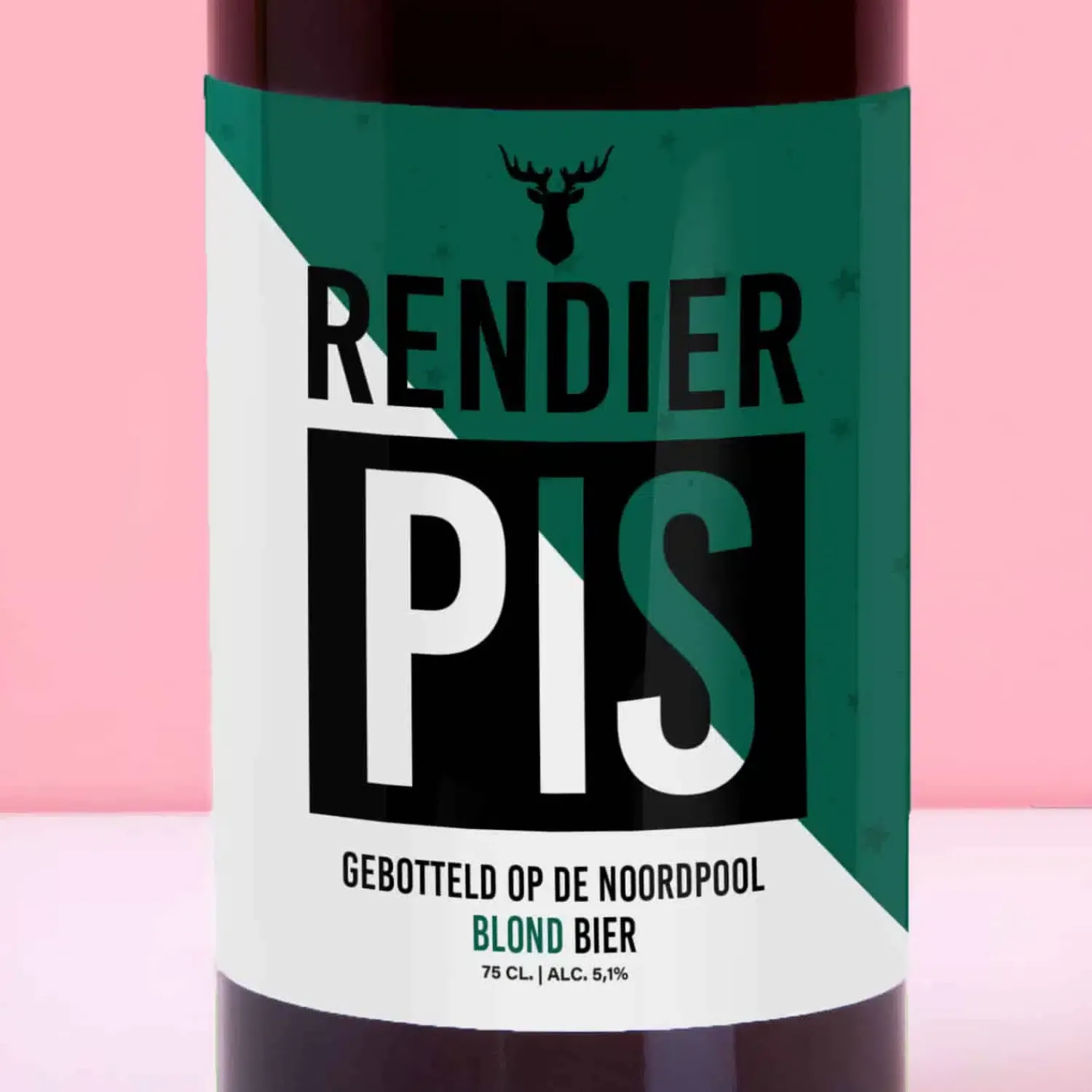 Ditverzinjeniet Bierflessen|Bierfles Rendier pis (750 ml)