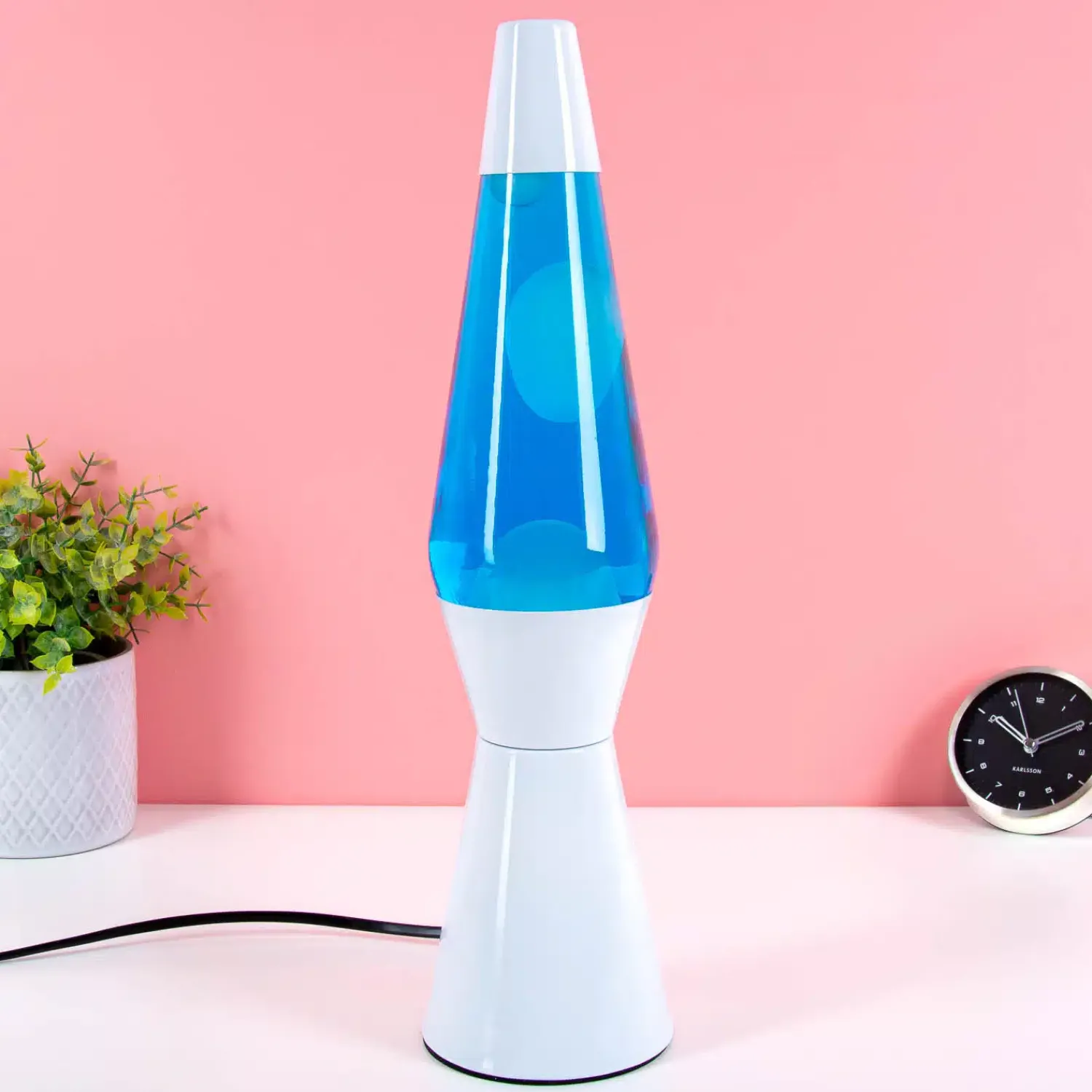 Ditverzinjeniet Lavalampen|Bullet lavalamp wit met witte lava