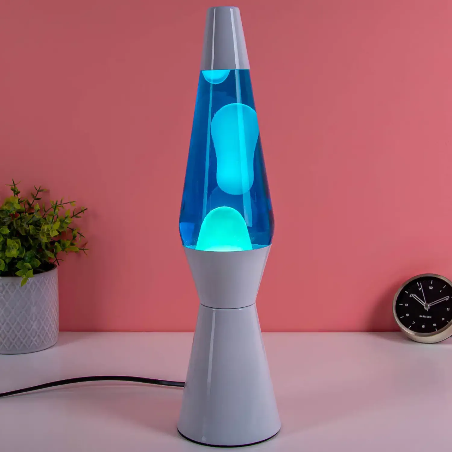 Ditverzinjeniet Lavalampen|Bullet lavalamp wit met witte lava