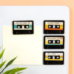 Ditverzinjeniet Retro|Cassettebandje magneten (set van 4)