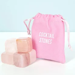 Ditverzinjeniet Borrelen|Cocktail koelstenen van rozenkwarts (set van 6)
