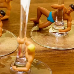 Ditverzinjeniet Borrelen|Drinking Buddies wijnmarkeerders (set van 4)