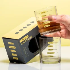 Ditverzinjeniet Mokken & Glazen|Five Stages to Happiness drankglazen (set van 2)