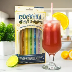 Ditverzinjeniet Borrelen|Glazen cocktailrietjes met recepten (set van 6)