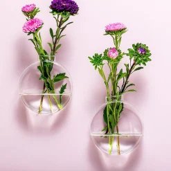 Ditverzinjeniet Vazen|Glazen muurvaasjes (set van 2)