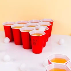 Ditverzinjeniet Drankspelletjes|Hexagon beer pong spel (set van 37)