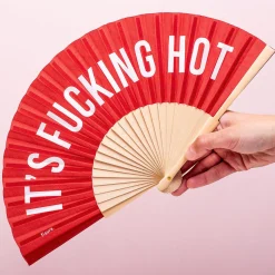 Ditverzinjeniet Tropisch|Houten waaier It’s Fucking Hot