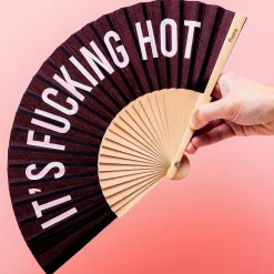 Ditverzinjeniet Tropisch|Houten waaier It’s Fucking Hot