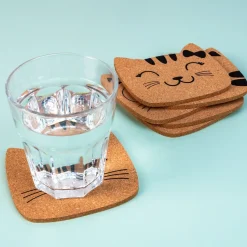 Ditverzinjeniet Onderzetters|Kattenfamilie onderzetters (set van 6)