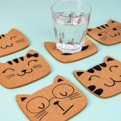 Ditverzinjeniet Onderzetters|Kattenfamilie onderzetters (set van 6)