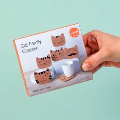 Ditverzinjeniet Onderzetters|Kattenfamilie onderzetters (set van 6)