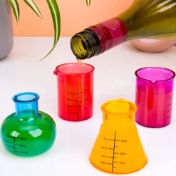 Ditverzinjeniet Mokken & Glazen|Borrelen|Laboratorium shotglaasjes (set van 4)