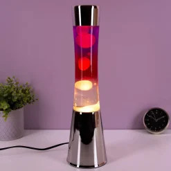 Ditverzinjeniet Lavalampen|Lavalamp chroom met gekleurd glas