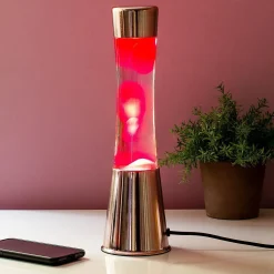 Ditverzinjeniet Verlichting|Lavalampen|Lavalamp koper met roze lava