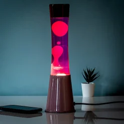 Ditverzinjeniet Lavalampen|Lavalamp roze met roze vloeistof en witte lava