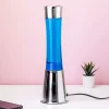 Ditverzinjeniet Verlichting|Lavalampen|Lavalamp zilver met blauwe vloeistof en navy lava