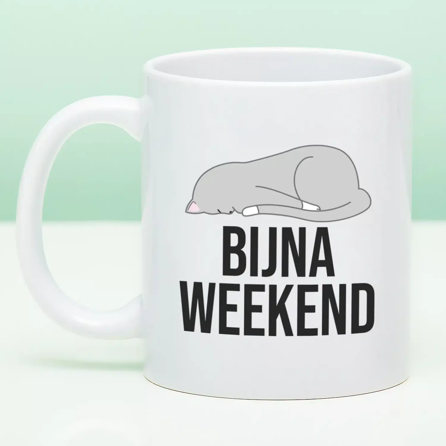 Ditverzinjeniet Mokken & Glazen|Mok Bijna weekend