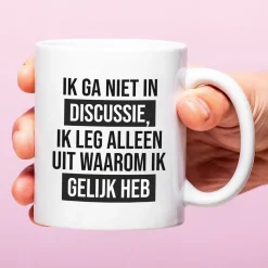 Ditverzinjeniet Mokken & Glazen|Mok Ik ga niet in discussie