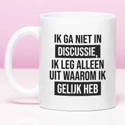 Ditverzinjeniet Mokken & Glazen|Mok Ik ga niet in discussie