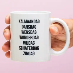 Ditverzinjeniet Kantoor|Mokken & Glazen|Mok Kalmaandag, dansdag, wensdag