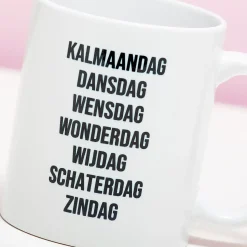 Ditverzinjeniet Kantoor|Mokken & Glazen|Mok Kalmaandag, dansdag, wensdag