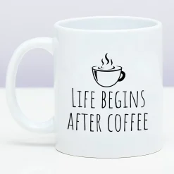 Ditverzinjeniet Mokken & Glazen|Mok Life Begins After Coffee