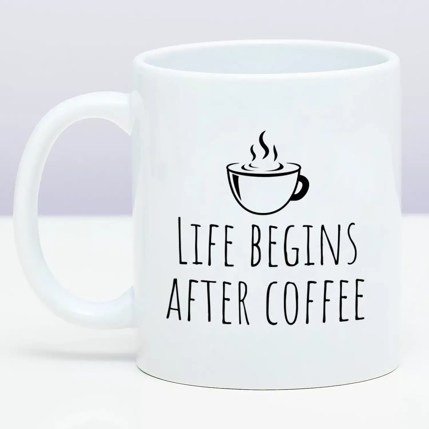 Ditverzinjeniet Mokken & Glazen|Mok Life Begins After Coffee