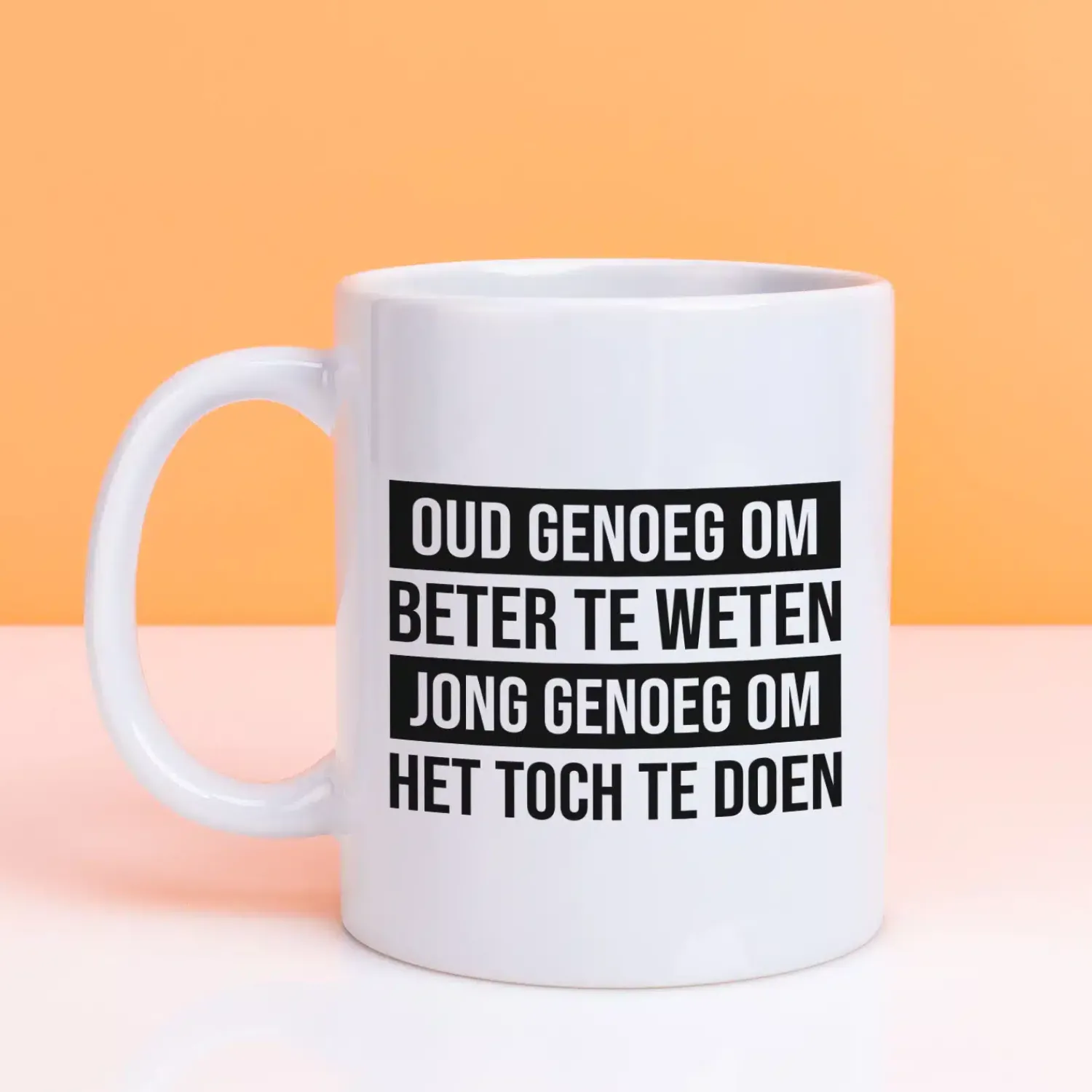 Ditverzinjeniet Mokken & Glazen|Mok Oud genoeg