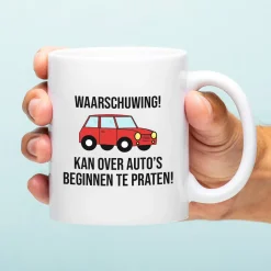 Ditverzinjeniet Mokken & Glazen|Mok Waarschuwing! Kan over auto’s beginnen te praten!