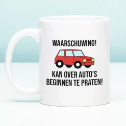 Ditverzinjeniet Mokken & Glazen|Mok Waarschuwing! Kan over auto’s beginnen te praten!