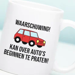 Ditverzinjeniet Mokken & Glazen|Mok Waarschuwing! Kan over auto’s beginnen te praten!