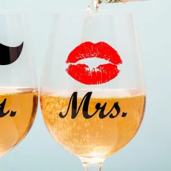 Ditverzinjeniet Borrelen|Mr. en Mrs. wijnglazen (set van 2)