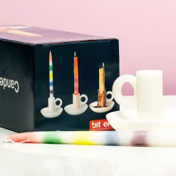 Ditverzinjeniet Verlichting|Kaarsen En Kandelaars|Regenboog druipkaars en kandelaar