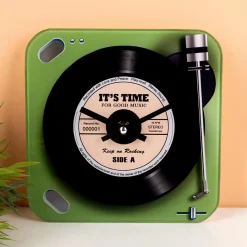 Ditverzinjeniet Retro|Klokken En Wekkers|Retro platenspeler klok