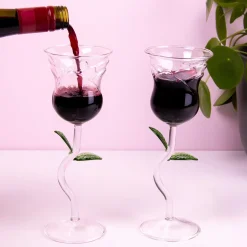 Ditverzinjeniet Mokken & Glazen|Roos wijnglas (set van 2)