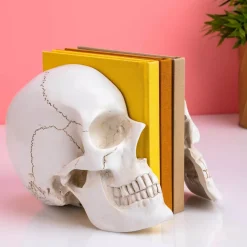 Ditverzinjeniet Boekensteunen|Schedel boekensteunen (set van 2)