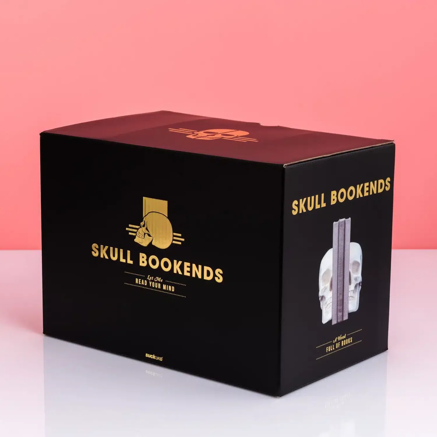 Ditverzinjeniet Boekensteunen|Schedel boekensteunen (set van 2)