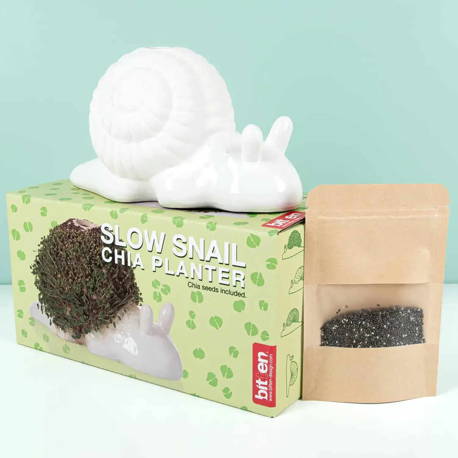 Ditverzinjeniet Bloempotten|Slak bloempot met zaadjes