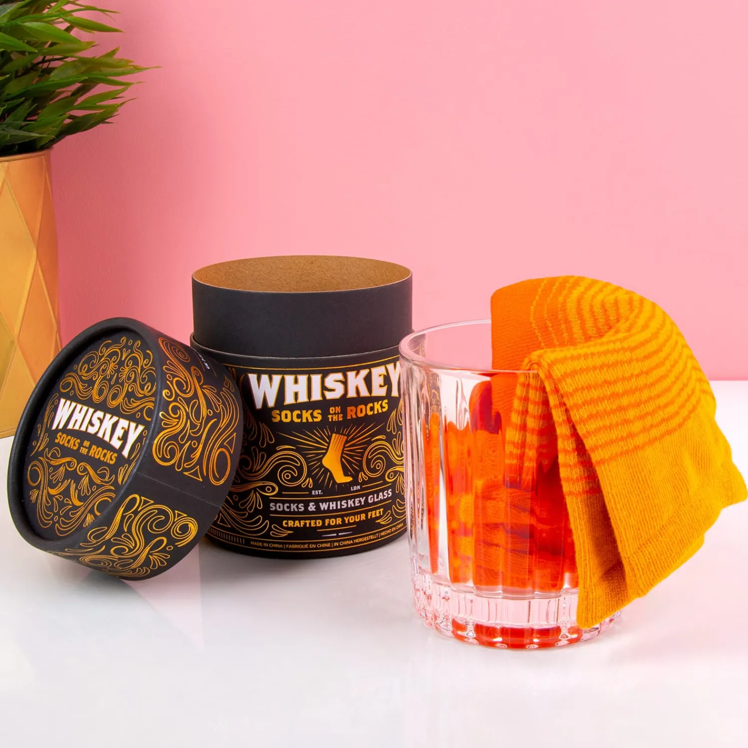 Ditverzinjeniet Sokken|Mokken & Glazen|Socks on the Rocks cadeauset