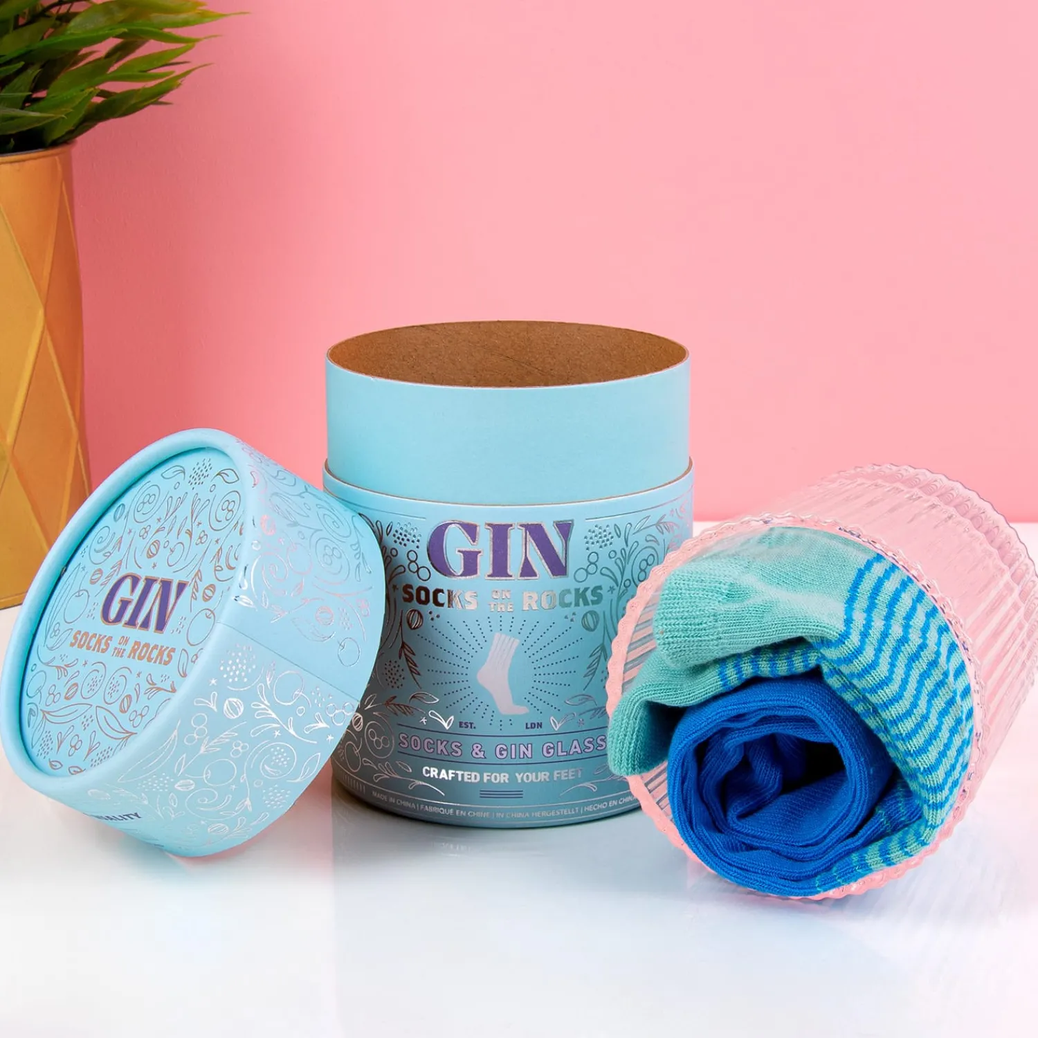 Ditverzinjeniet Sokken|Mokken & Glazen|Socks on the Rocks cadeauset