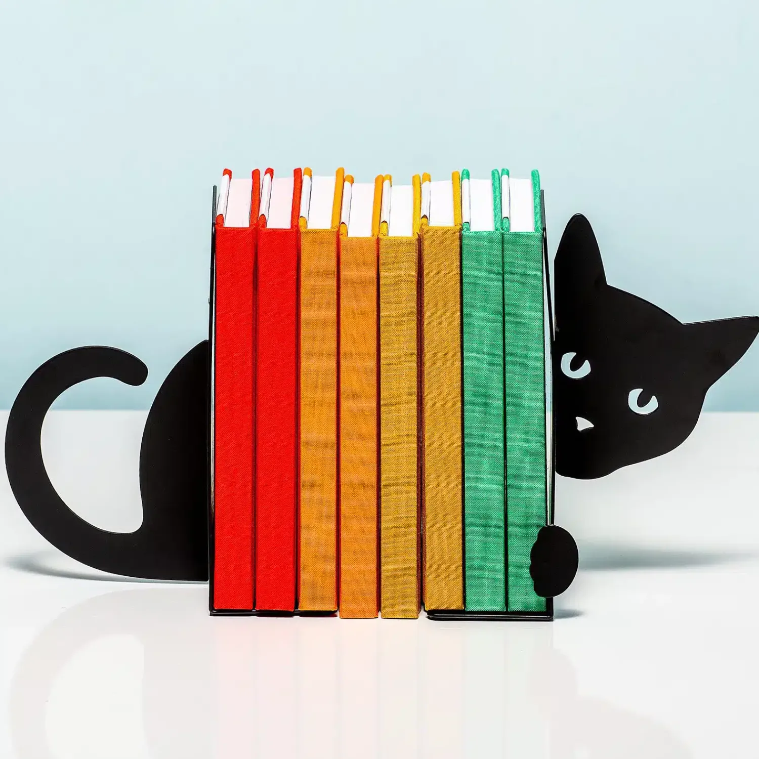 Ditverzinjeniet Boekensteunen|Verstopte kat boekensteun (set van 2)