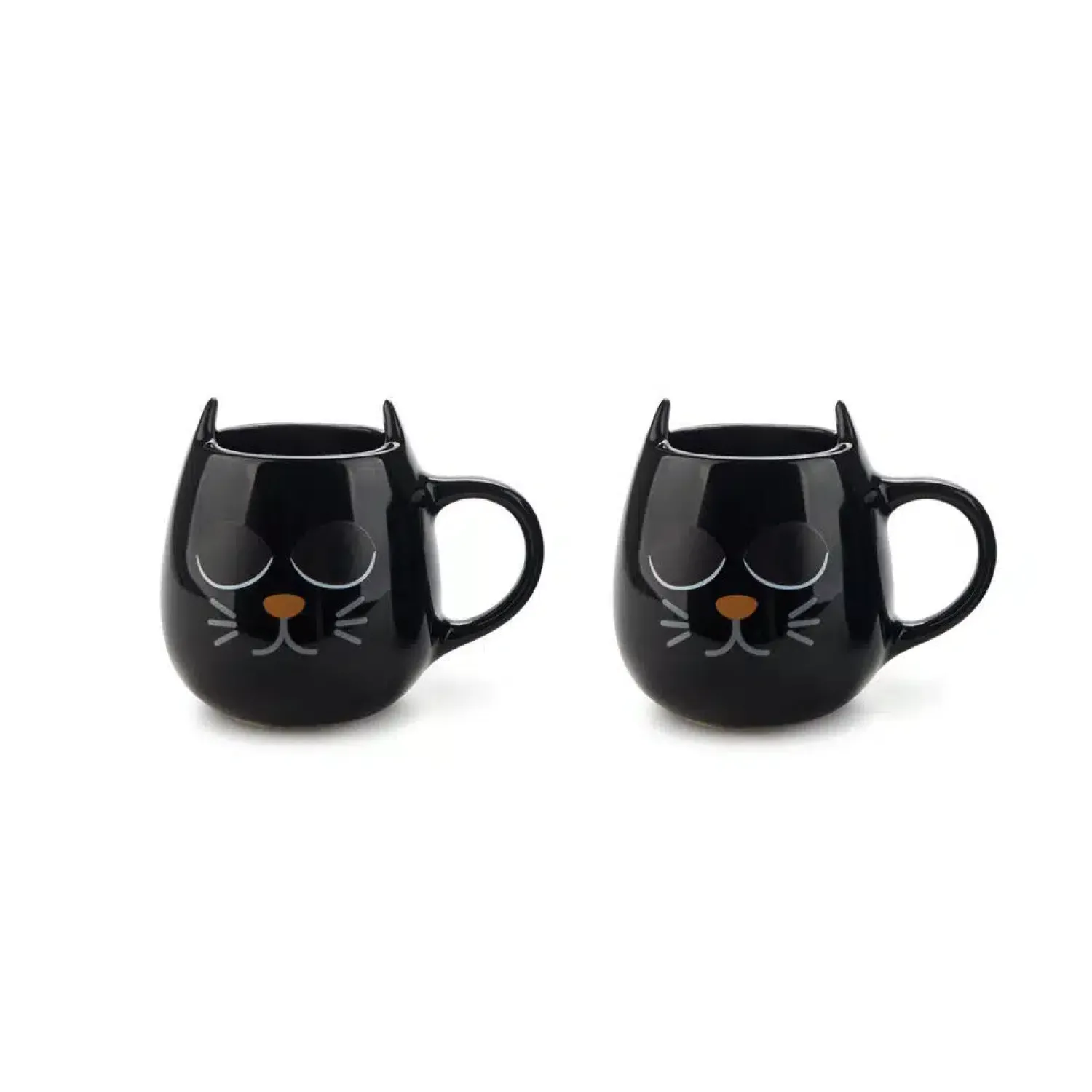 Ditverzinjeniet Mokken & Glazen|Warmtegevoelige kat mokken (set van 2)