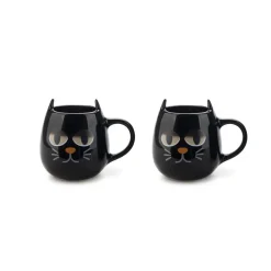 Ditverzinjeniet Mokken & Glazen|Warmtegevoelige kat mokken (set van 2)