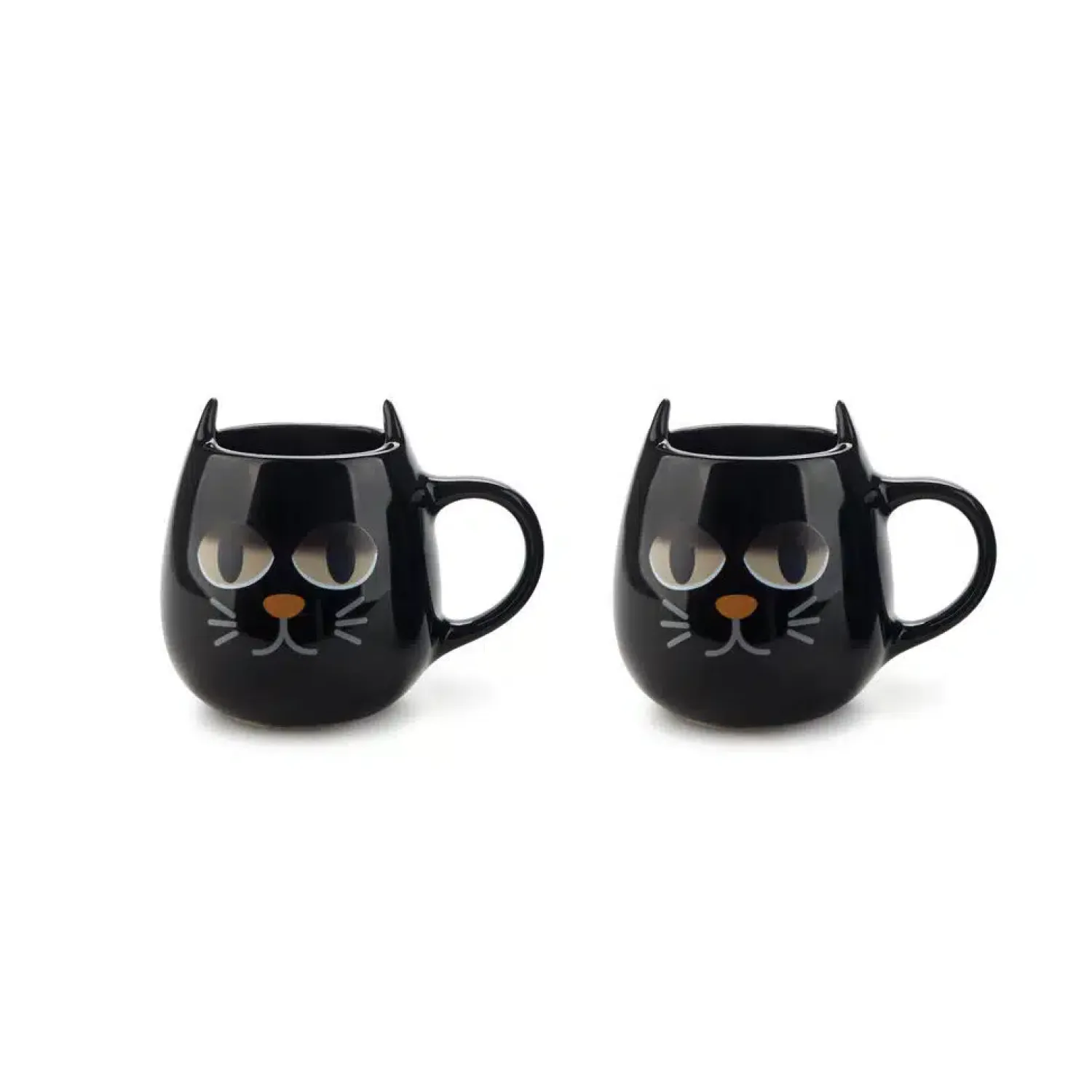 Ditverzinjeniet Mokken & Glazen|Warmtegevoelige kat mokken (set van 2)