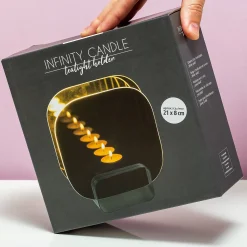 Ditverzinjeniet Kaarsen En Kandelaars|Zwarte infinity waxinelichthouder